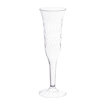 5 oz Clear Plastic Champagne Flutes - 96 pc