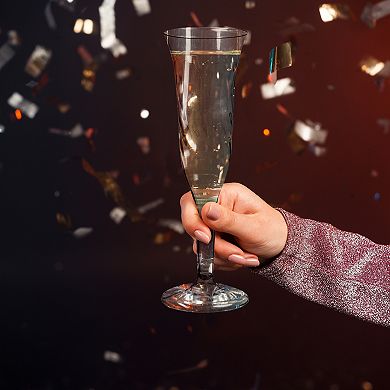 5 oz Clear Plastic Champagne Flutes - 96 pcs