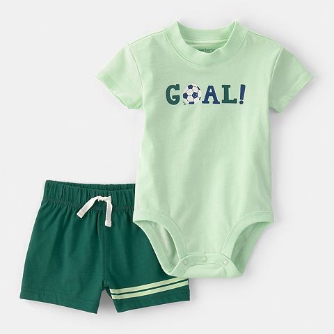 Boy Baby Boy Carter's 2 pc Soccer Goal Short Sleeve Bodysuit & Shorts Set