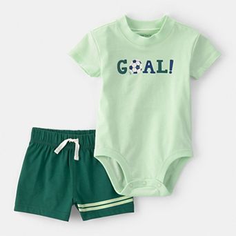 Baby Boy Carter's 2 pc Soccer Goal Short Sleeve Bodysuit & Shorts Set