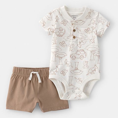 Детский комплект Carter's Safari боди с коротким рукавом и шорты