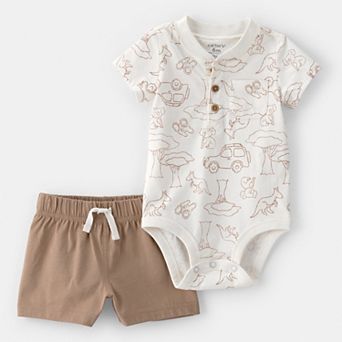 Baby Boy Carter's 2 pc Safari Short Sleeve Bodysuit & Shorts Set