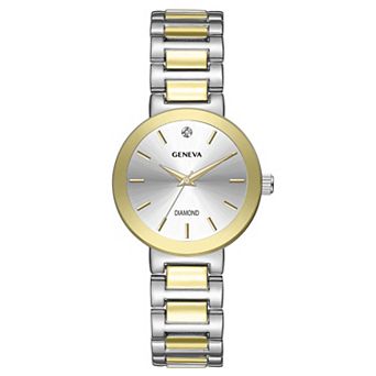 Geneva Women's Two Tone Stainless Steel Diamond Accent Bracelet Watch - KLD0127TTG