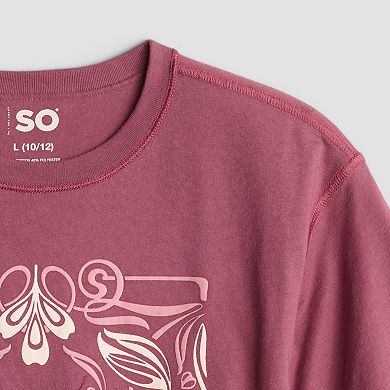 Girls 7-16 SO® Adaptive Oversized Graphic Tee