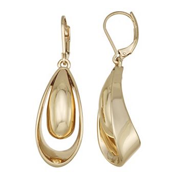 Nine West Sculptural Drop Leverback Earrings