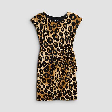 Women's Connected Apparel Printed Cap Sleeve Side Tie Dress
