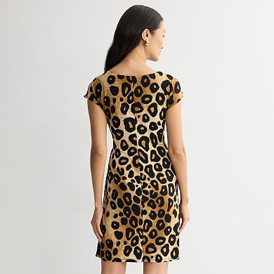 Women's Connected Apparel Printed Cap Sleeve Side Tie Dress
