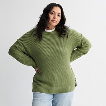 Juniors' Plus Size SO® Essential Crew Sweater