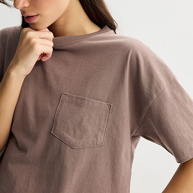 Juniors' SO® Boxy Short Sleeve Cropped Top