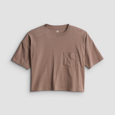 Juniors' SO® Boxy Short Sleeve Cropped Top