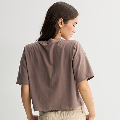 Juniors' SO® Boxy Short Sleeve Cropped Top