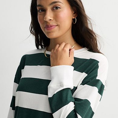 Juniors' SO Boxy Crop Long Sleeve Top