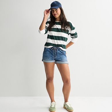 Juniors' SO Boxy Crop Long Sleeve Top