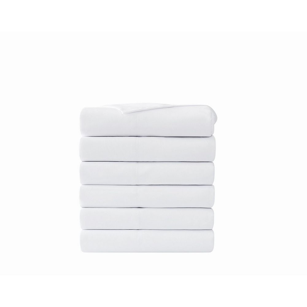Truly Soft 6-Pack Hospitality Pack Plain Weave Microfiber Flat Sheets
