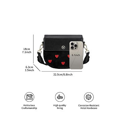Embroidered Victoria Hyde Love heart Party Small Satchel Crossbody