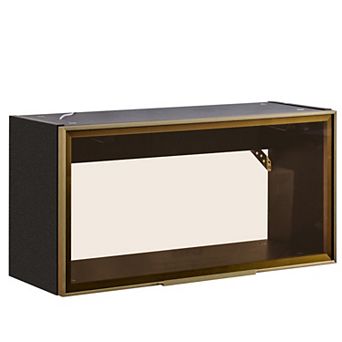 Yanmen Black 23.6 in Up-Flip Door Wall-Mounted Storage Cabinet