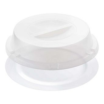 9" White Plastic Buffet Plates with Clear Dome Lids - 500 Sets
