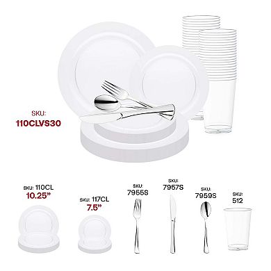 Economy Round Plastic Wedding Set - 30 Sets