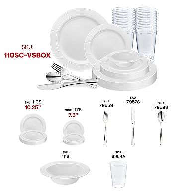 Edge Rim Plastic Wedding Value Sets - 120 Sets