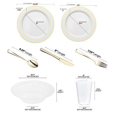 Edge Rim Plastic Wedding Value Sets - 120 Sets