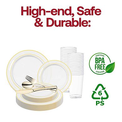 Elegant Edge Rim Plastic Wedding Value Sets - 30 Sets