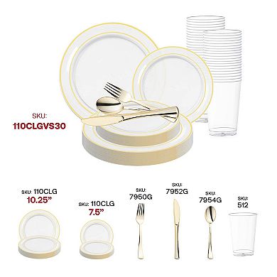 Elegant Edge Rim Plastic Wedding Value Sets - 30 Sets
