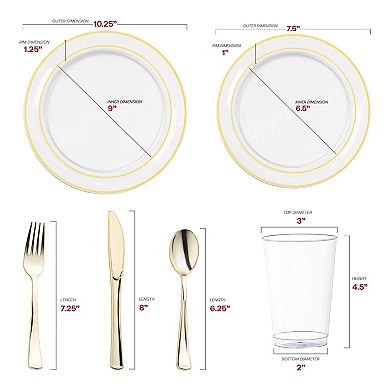 Elegant Edge Rim Plastic Wedding Value Sets - 30 Sets