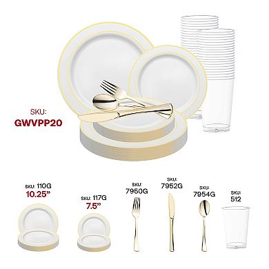 Elegant Edge Rim Plastic Wedding Value Sets - 30 Sets