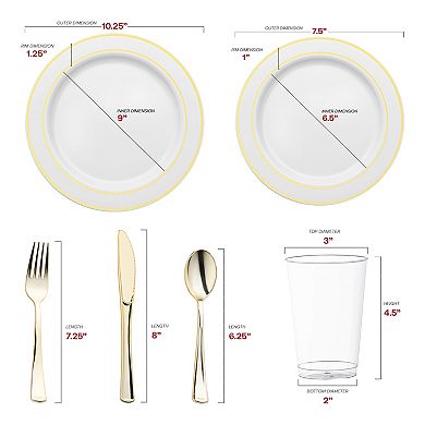 Elegant Edge Rim Plastic Wedding Value Sets - 30 Sets