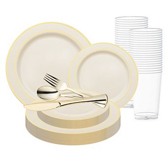 Elegant Edge Rim Plastic Wedding Value Sets - 30 Sets