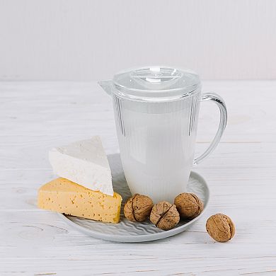 86 oz Clear Ribbed Plastic Pitchers - 12 pcs
