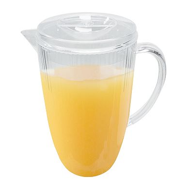 86 oz Clear Ribbed Plastic Pitchers - 12 pcs