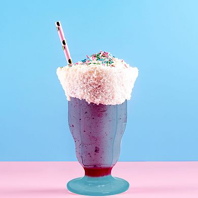 15 oz Transparent Blue Milkshake Plastic Cups - 48 pcs