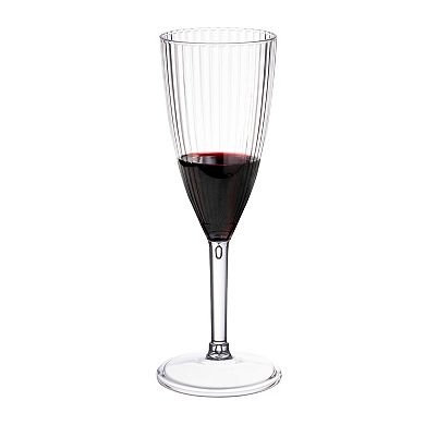 8 oz Clear Stripe Round Plastic Champagne Flutes - 48 pcs