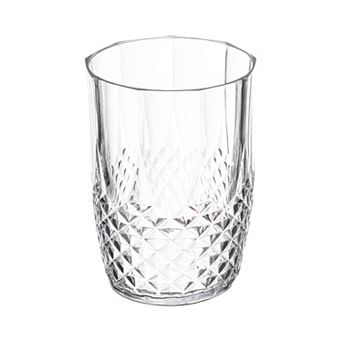 16 oz Clear Stripe Round Plastic Tumblers - 48 pc