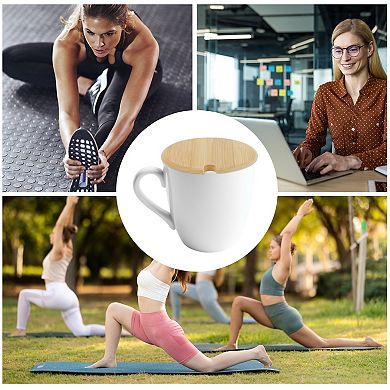 Convenient with Spoon Hole and Silicone Seal Cup Cover Yellow 4.02" 1Pc
