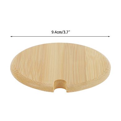 Convenient with Spoon Hole and Silicone Seal Cup Cover Yellow 3.7" 1Pc