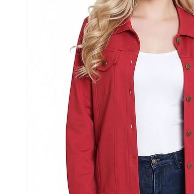 Petite Long Sleeve Ponte Cropped Jacket