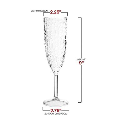 8 oz Crystal Plastic Champagne Flutes - 48 pcs