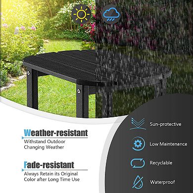 18-Inch Weather-Resistant Patio Side Table - Black