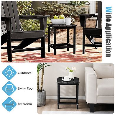 18-Inch Weather-Resistant Patio Side Table - Black