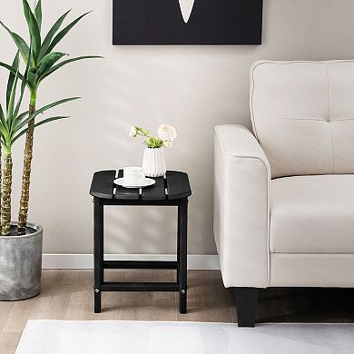 18-Inch Weather-Resistant Patio Side Table - Black