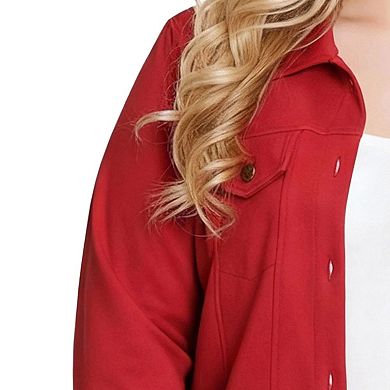 Plus Size Long Sleeve Ponte Cropped Jacket