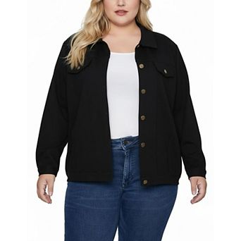 Plus Size Long Sleeve Ponte Cropped Jacket
