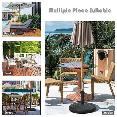 49LB Resin Patio Umbrella Base Stand for Outdoor Use