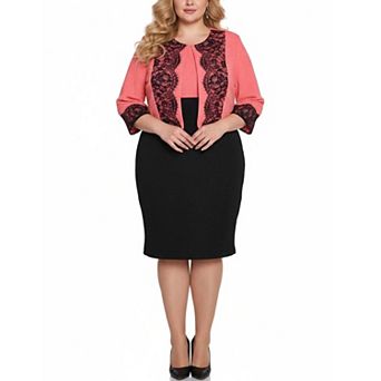 Plus Size Long Sleeve Ponte Cropped Jacket