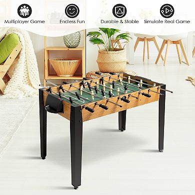 48 Inch Foosball Table With Ergonomic Handles And Manual Scorers