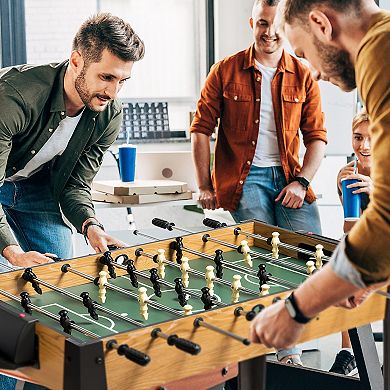 48 Inch Foosball Table With Ergonomic Handles And Manual Scorers