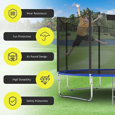 14-Foot Trampoline Replacement Enclosure Net with Zipper