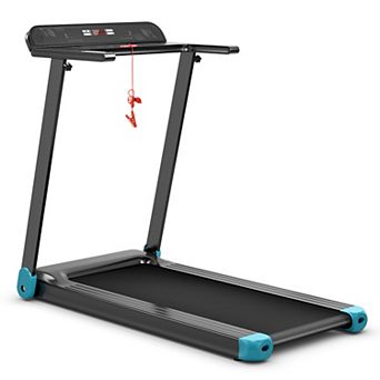 Blue Folding Compact Electric Walking Treadmill with APP Control
